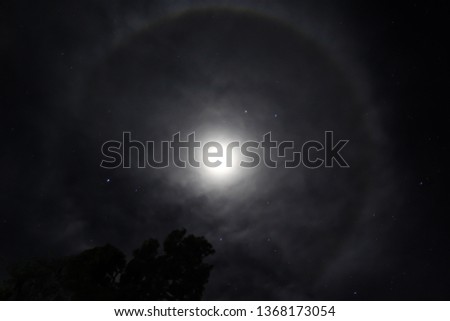 Amazing Ring around Moon in sky.