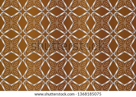 Seamless pattern with symmetric geometric ornament. Ornamental mosaic texture. Kaleidoscope abstract background abstract golden classic pattern. Metal mosaic on a colored background. 