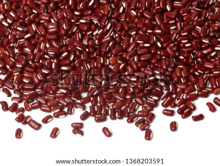 Azuki beans , red beans on White Background  
