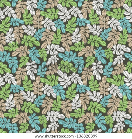 Seamless background with leaves. Vector pattern.