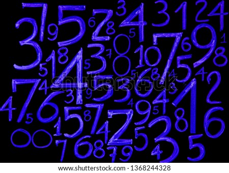 Colorful Numbers Abstract Background. Abstract Numbers.  