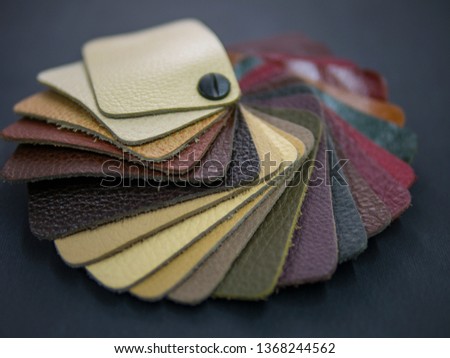 fan catalog with colored leather samples