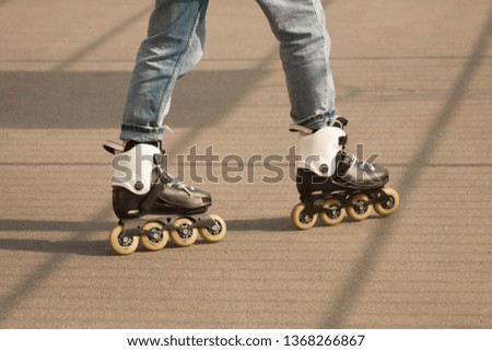 Roller skating woman