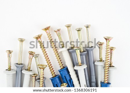 dowel for fixing building materials on a white background