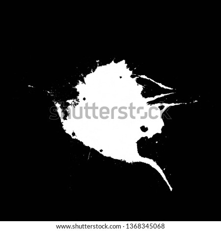 Hand drawn stylized grunge birds droppings black and white. Flat blots style vector illustration.   (Can be used as texture for cards, invitations, DIY, web sites or for any other design.)