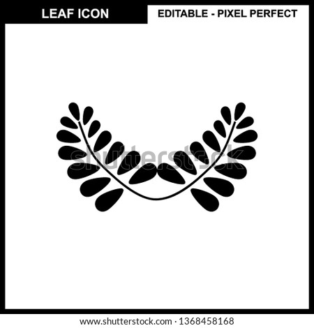 Leaves icon vector set isolated on white background. Various shapes of leaves of trees and plants. Elements for eco and bio logos. - Vector
