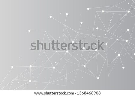 Network abstract connection isolated on gray background. Network technology background with dots and lines for backdrop and ai design. Modern abstract concept.Vector illustration of network technology Royalty-Free Stock Photo #1368468908