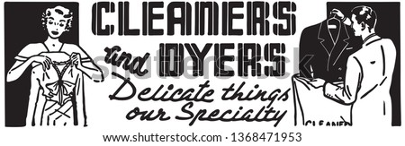 Cleaners And Dyers - Retro Ad Art Banner