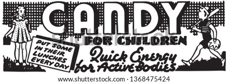 Candy For Children - Retro Ad Art Banner