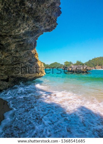 
sunny day on a beautiful beach with white sand and blue sky