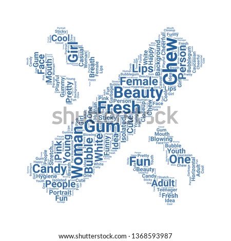 chewing gum word cloud. tag cloud about chewing gum