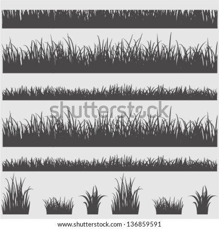 Grass silhouette elements .Vector