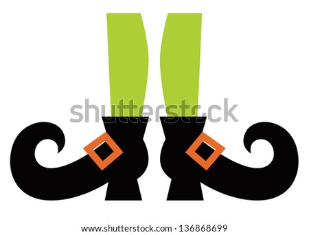 Cute Witch legs isolated on white