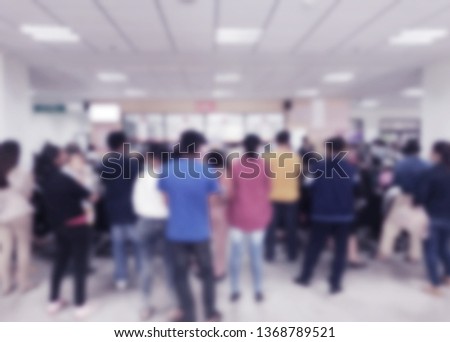 blur crown people waiting counter hospital for background