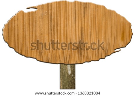 Sign wood White background