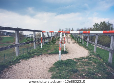 Barrier on a walkway in the nature
