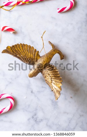 Christmas bird and candy canes