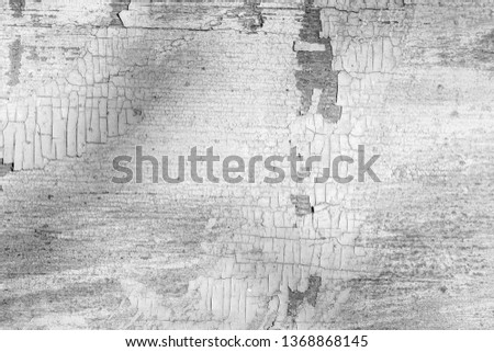 Texture of peeling paint. Abstract background for design. Black and white.