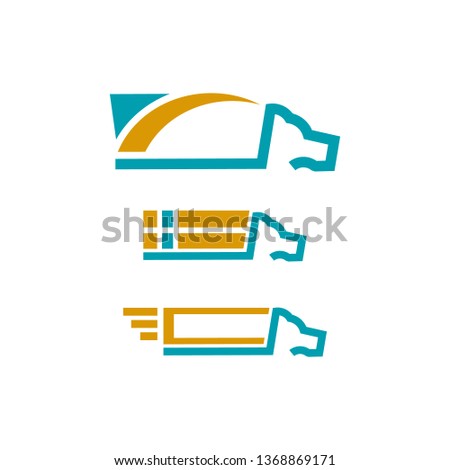 truck logo on blue and orange color - clip art vector