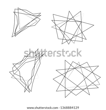 Hand Drawn Scribble Square, black frame doodle  Royalty-Free Stock Photo #1368884129