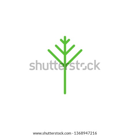 Simple Green Tree icon. Vector illustration isolated on white background.