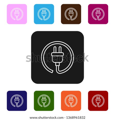 Nine styles flat rectangle illustration Ecology energy icon design, clean vector