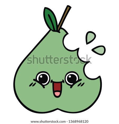 cute cartoon of a green pear