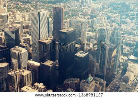 Aerial view of Toronto city, Canada