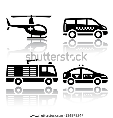 Set of transport icons - transport services, vector illustrations, set silhouettes isolated on white background.