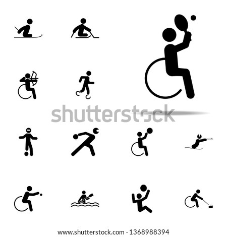 disabled sport tennis icon. People in sport with disabilities icons. Universal set for web and mobile