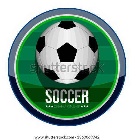 Isolated soccer emblem with a ball. Vector illustration design