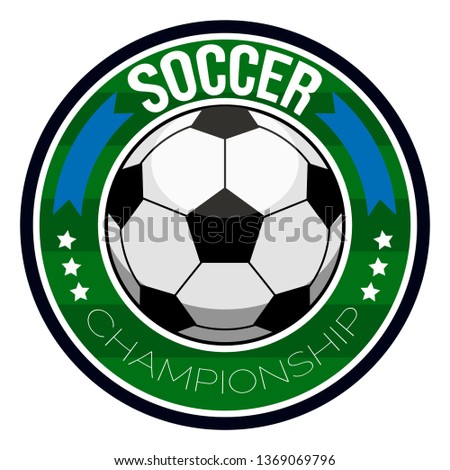 Isolated soccer label with a ball and text. Vector illustration design