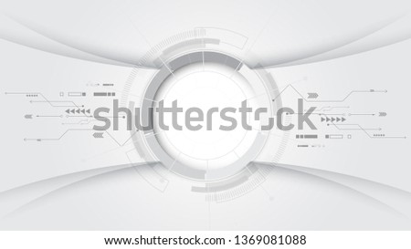  Grey white Abstract technology background with various technology elements Hi-tech communication concept innovation background Circle empty space for your text
 Royalty-Free Stock Photo #1369081088