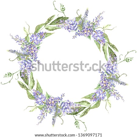 Watercolor Wisteria Wreath