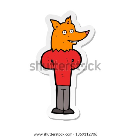 sticker of a cartoon fox man