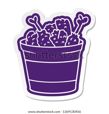 cartoon sticker bucket of fried chicken