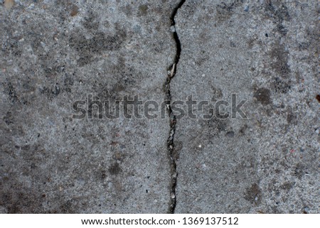 Broken cement due to poor quality Royalty-Free Stock Photo #1369137512