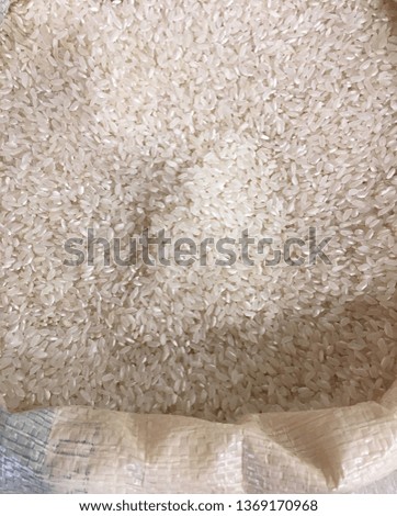 Raw White  Rice In Bag. Stock Image