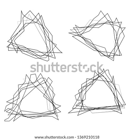 abstract geometric triangular frames doodles stickers Royalty-Free Stock Photo #1369210118