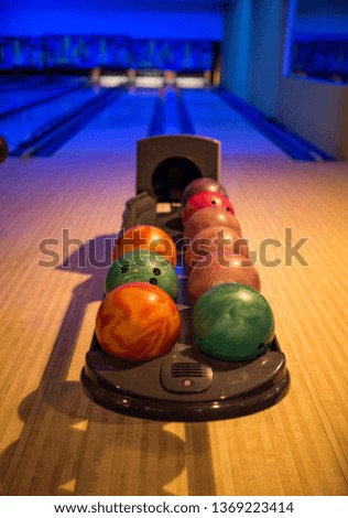 Bowling balls,close up view