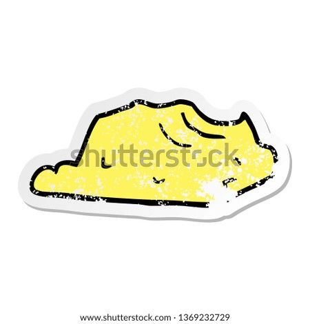 distressed sticker of a cartoon butter
