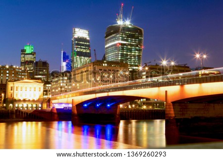 London Bridge with Skyline of London and Walkie-Talkie-Building 