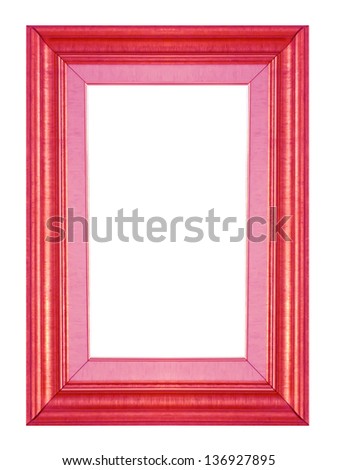 red picture frame. Isolated over white background.