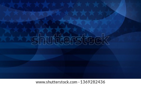 Independence day abstract background with elements of the American flag in dark blue colors Royalty-Free Stock Photo #1369282436