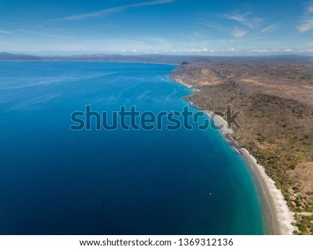 Beautiful aerial view of the Guanacastes Beaches in Costa Rica