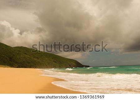 Remote beach in Puerto Rico during a storm.