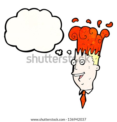 cartoon man with exploding brain