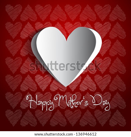 Happy Mother Day Heart Background - vector