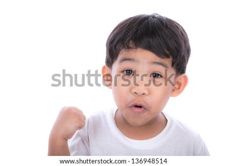 Happy children kid boy isolated on white background