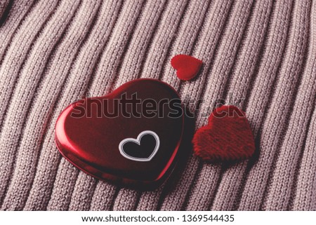 Heart, valentines day, top view, red heart Valentines Day concept With copy space